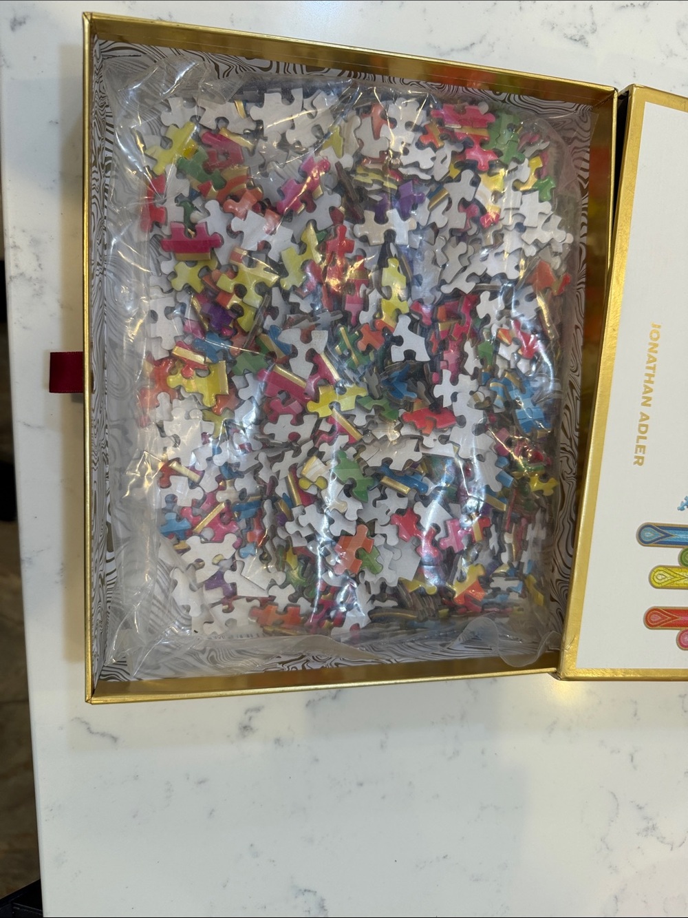 Jonathan Adler Gold-Trim Rainbow Puzzle never used - Picture 2 of 3